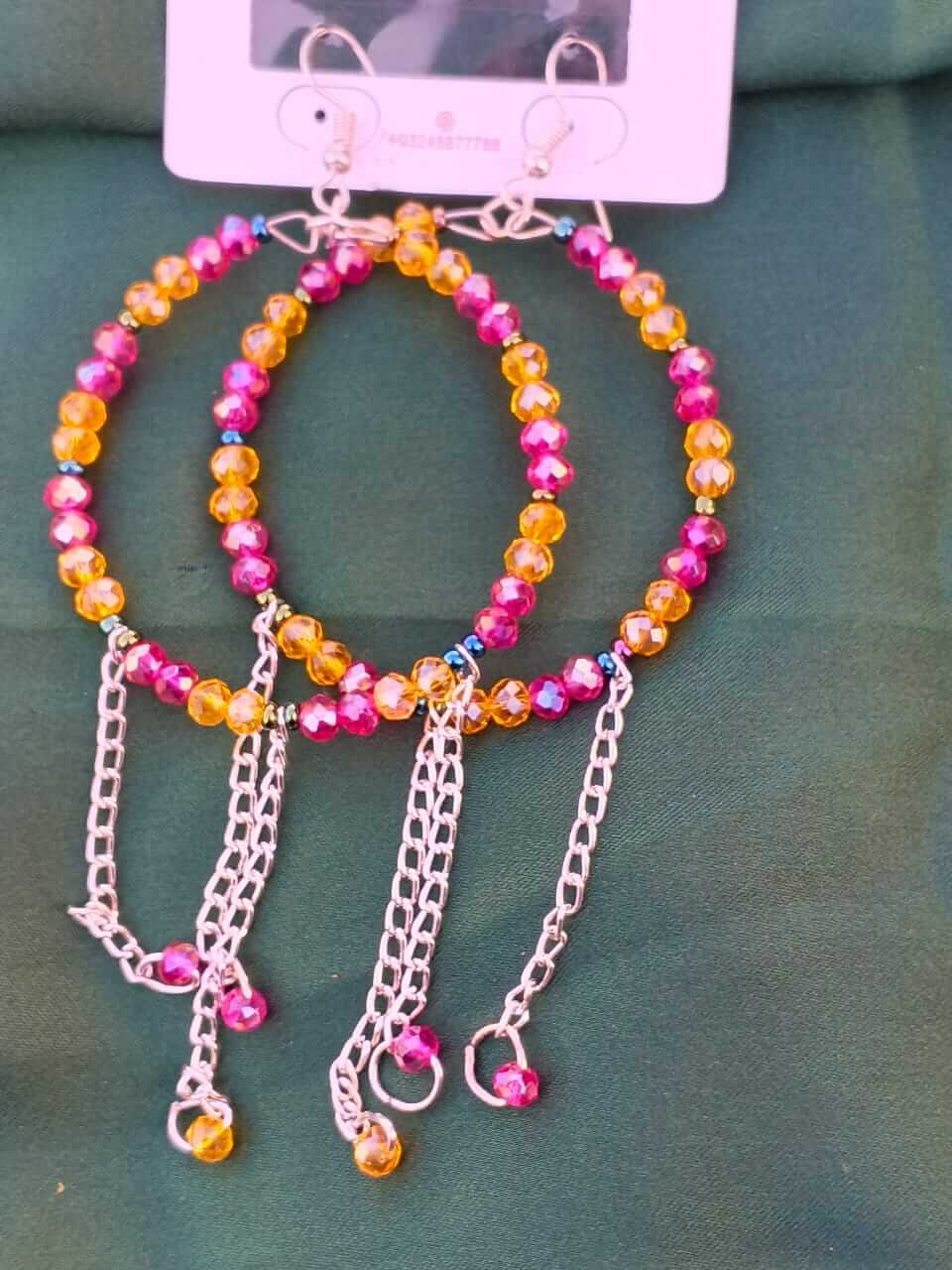 Electric Sunset Beaded Hoops