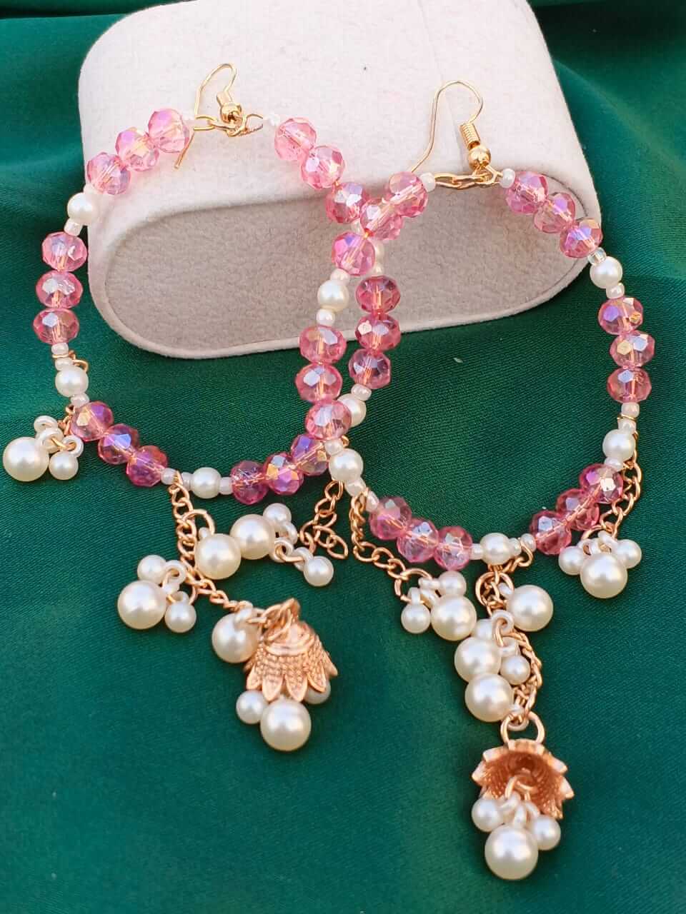 Pearl Blossom Jhumka Hoops