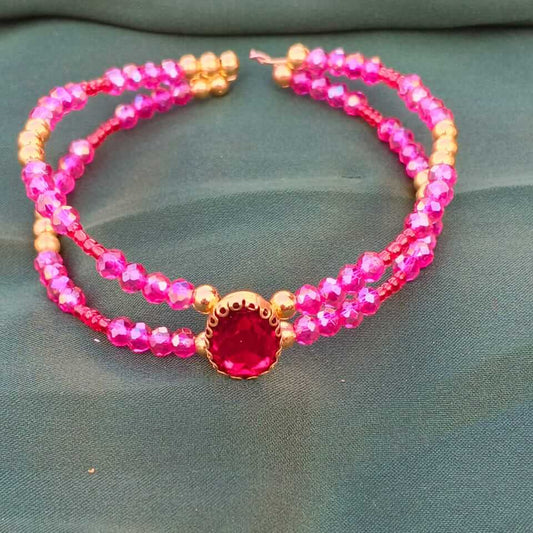 Electric Magenta Dual-Strand Bracelet